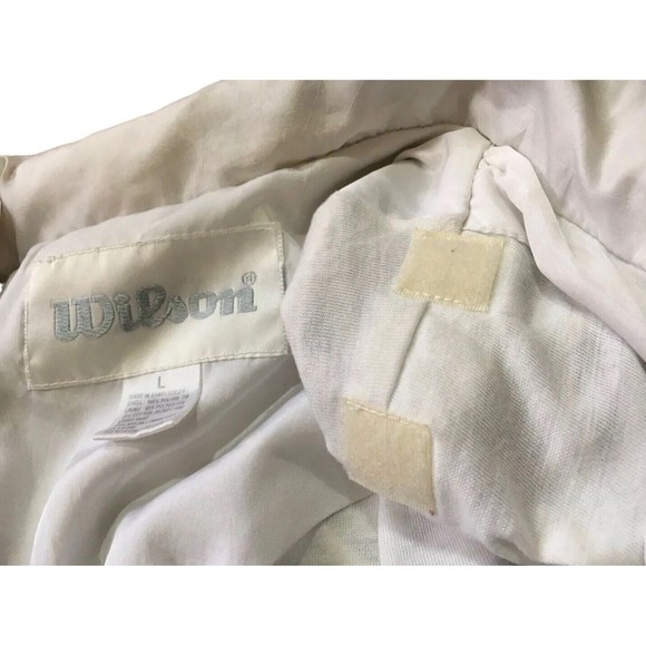 Vintage Wilson Windbreaker Jacket Womens Large L Tennis White Purple Geometric - Picture 12 of 13
